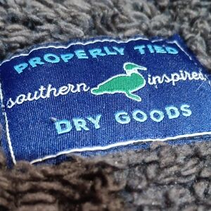 Properly Tied Southern Plush Throw Blanket - Gray with Blue Label